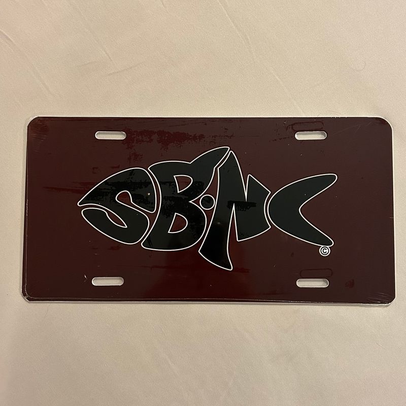 SBNC FISH BLACK &amp; GARNET LICENSE PLATE