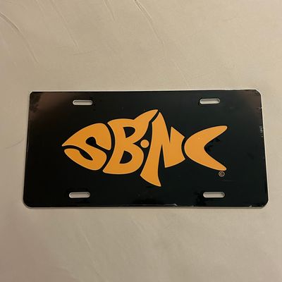 SBNC FISH BLACK &amp; GOLD LICENSE PLATE