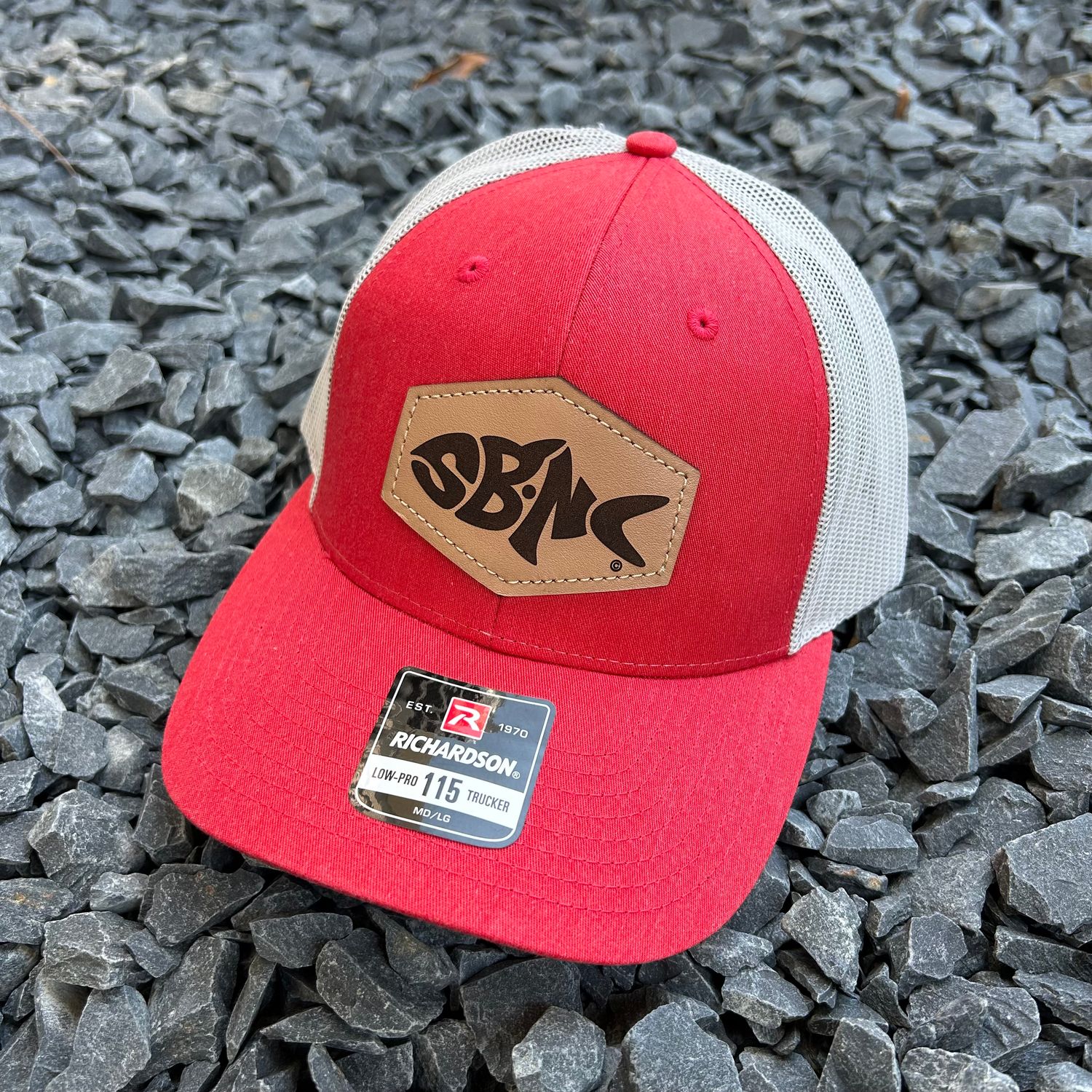 SBNC FISH HEX PATCH CAP HTHRED/LTGRAY 115
