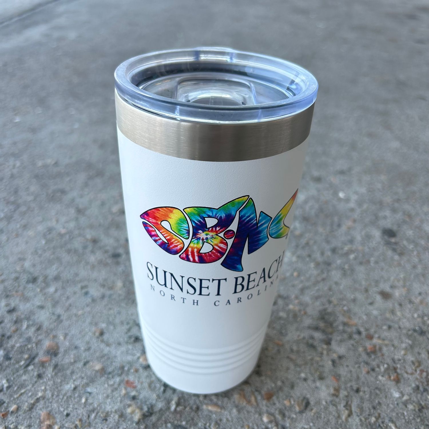 SBNC FISH CLASSIC 20oz WHITE TUMBLER TIE-DYE RAINBOW
