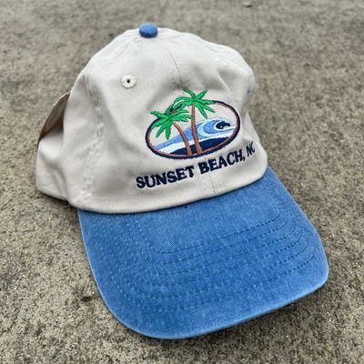 PALMS &amp; WAVE OVAL BUCKLE CLOSURE CAP (BUCK/NAVY)