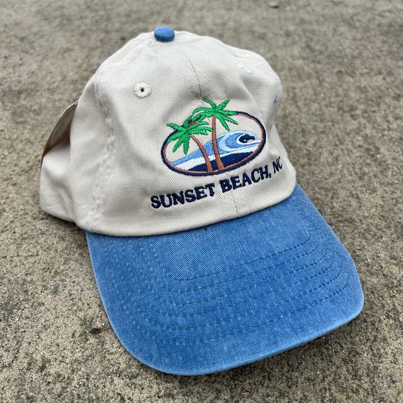 PALMS &amp; WAVE OVAL BUCKLE CLOSURE CAP (BUCK/NAVY)