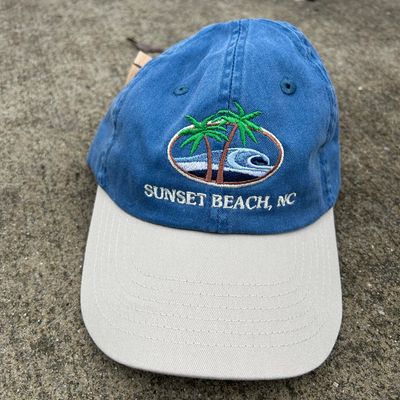 PALMS &amp; WAVE OVAL BUCKLE CLOSURE CAP (NAVY/BUCK)