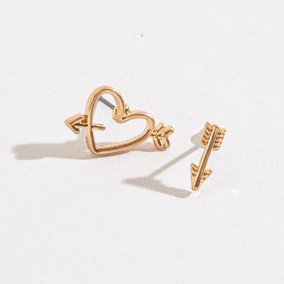 STUD BUD HEART ARROW GOLD