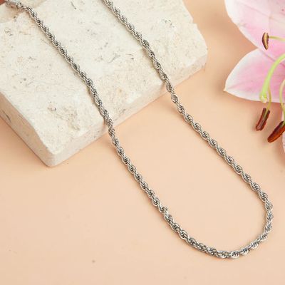 NARELLE ROPE CHAIN NECKLACE 18&quot; SILVER