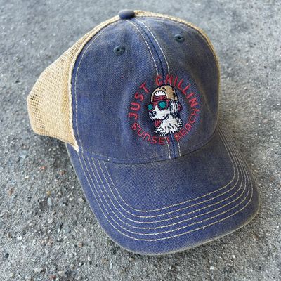 JUST CHILLIN&#39; PUP OFY TRUCKER CAP (BLUE)