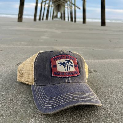 SUNSET BEACH FRAMED OFA TRUCKER CAP (NAVY)