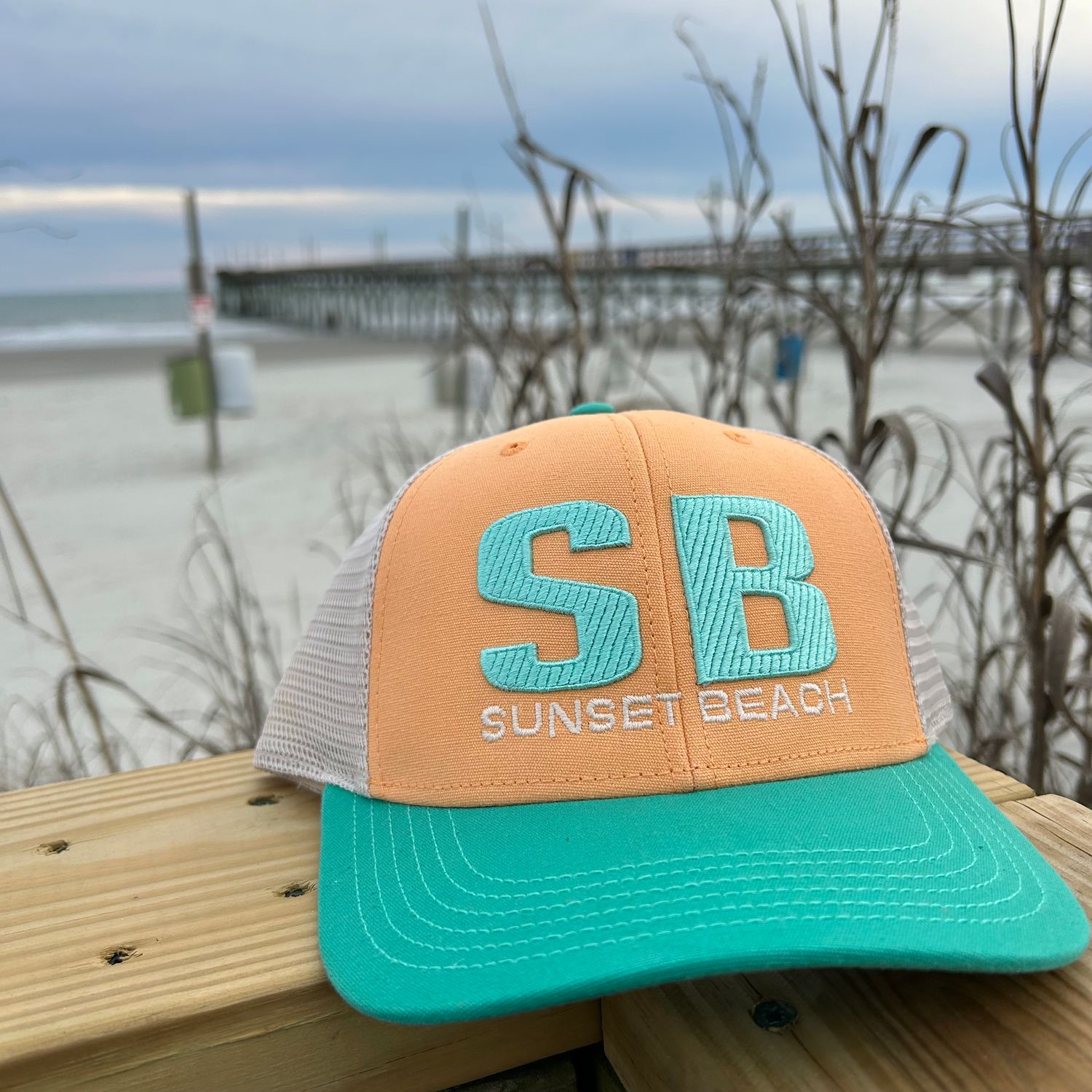 SB CORD EFFECT MPS TRUCKER CAP (PEACH/SEAFOAM)
