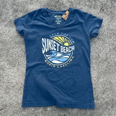 SEEK THE SUN LADIES VNECK TEE