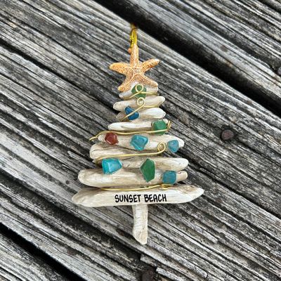 ORNAMENT SEA GLASS TREE