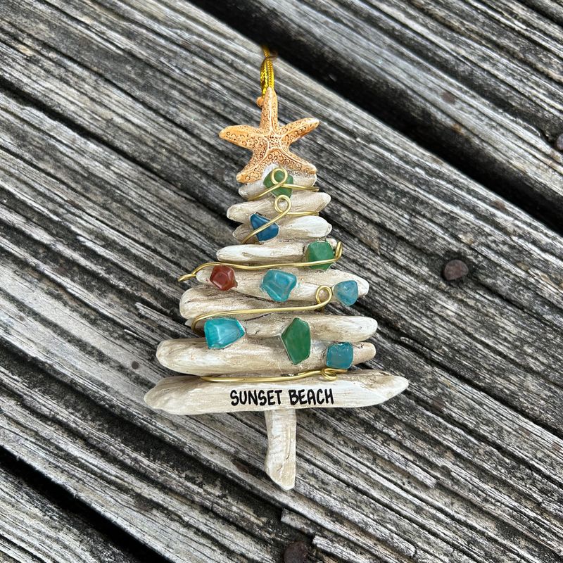 ORNAMENT SEA GLASS TREE