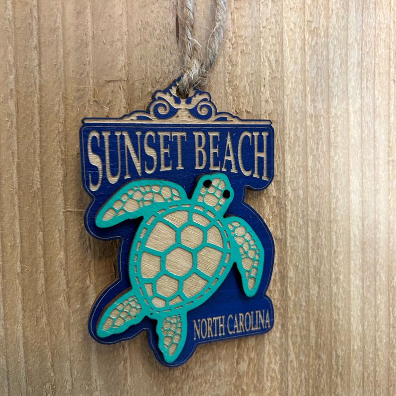 SWIMMING TURTLE ORNAMENT (COBALT)