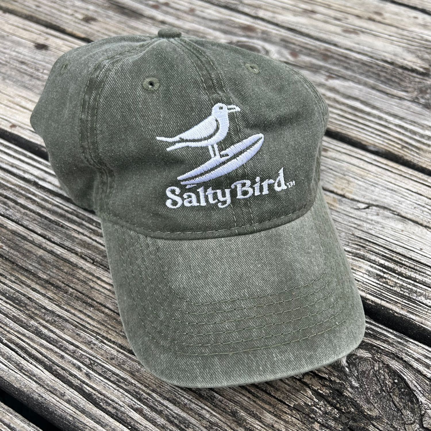 SALTY BIRD EMB CAP (SAGE)