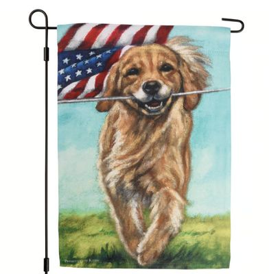 GARDEN FLAG RUNNING DOG