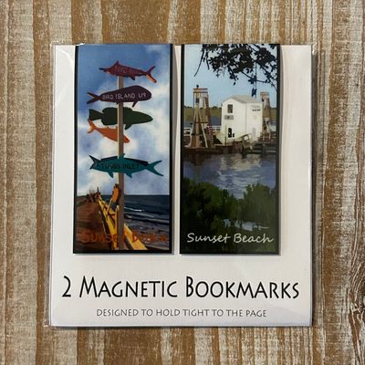 MAGNETIC BOOKMARK 2-PACK FISH DIRECTIONAL SIGN &amp; OLD BRIDGE
