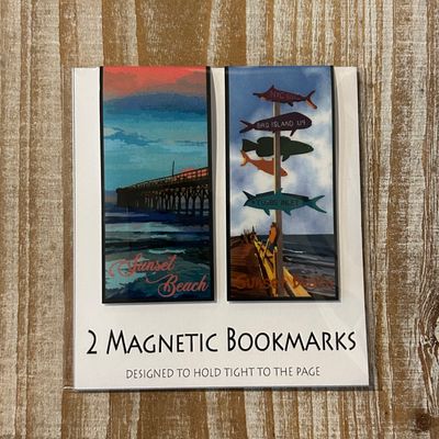 MAGNETIC BOOKMARK 2-PACK PIER &amp; FISH DIRECTIONAL SIGN