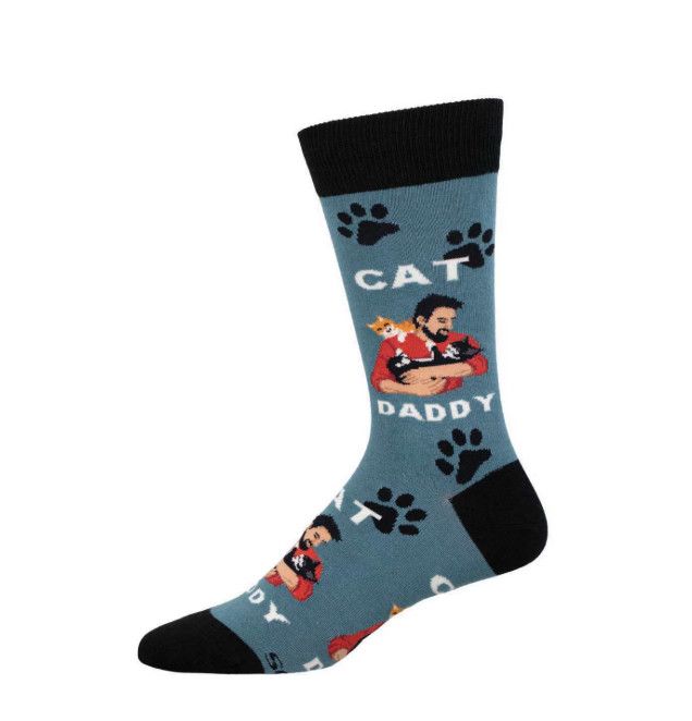 CAT DADDY MENS SOCK BLUE