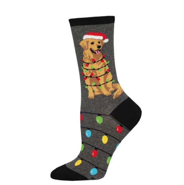 DOG GONE LIGHTS HTH GRAY WOMENS SOCK
