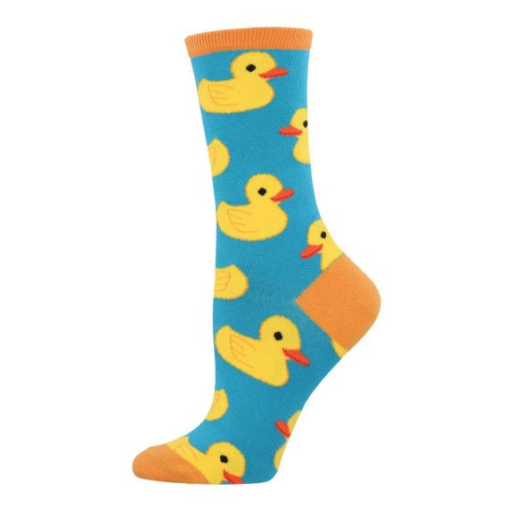 RUBBER DUCKIE TURQUOISE WOMENS SOCK