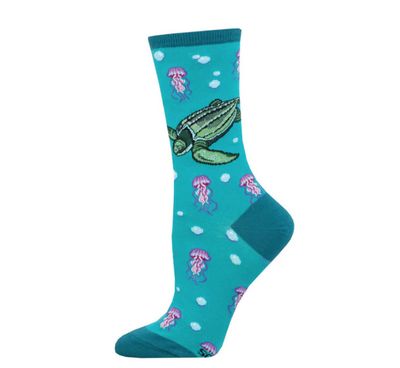 LEATHERBACK TURTLE BLUE WOMENS SOCK