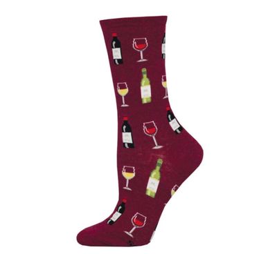 FINE WINE HTH RED WOMENS SOCK