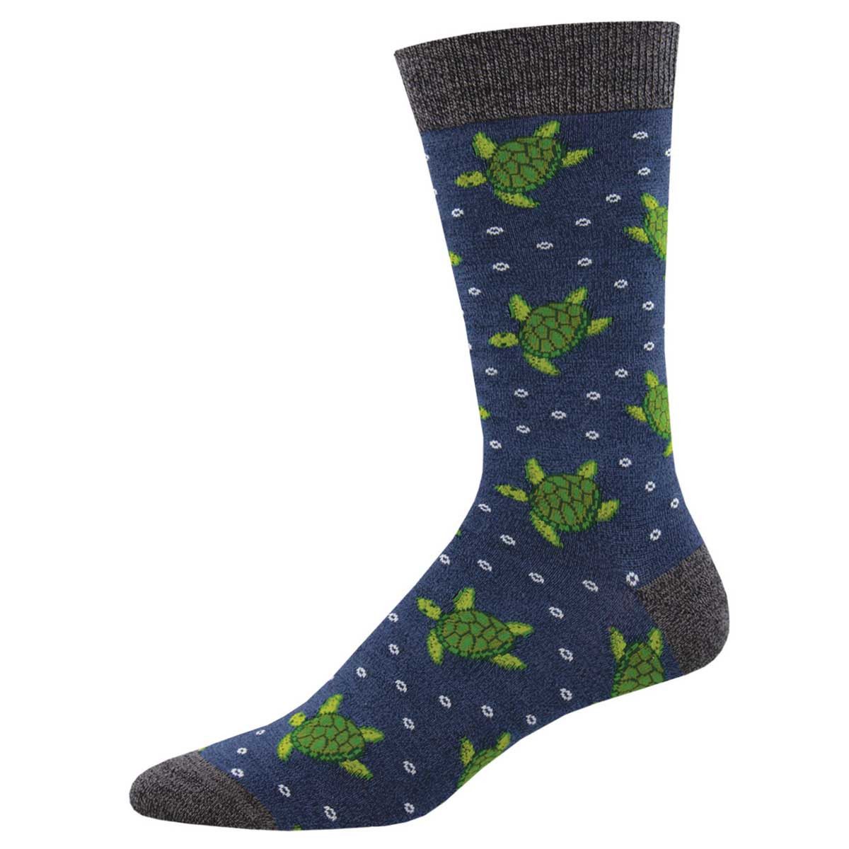 TURTLE TALES MENS SOCKS DENIM HEATHER