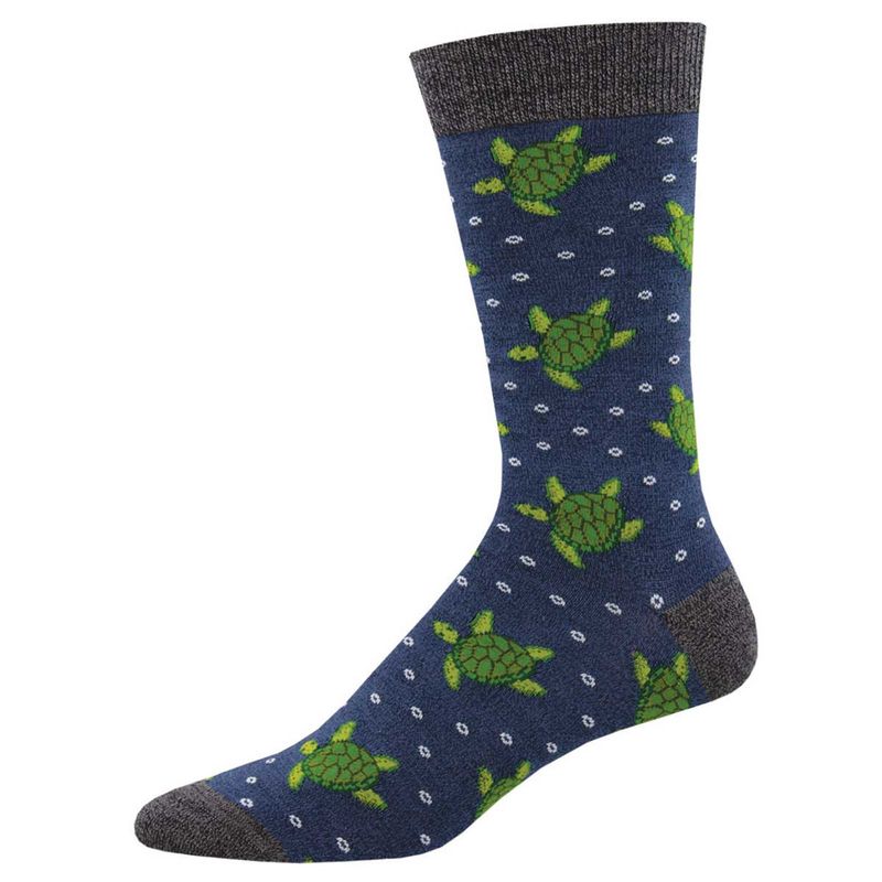 TURTLE TALES MENS SOCKS DENIM HEATHER