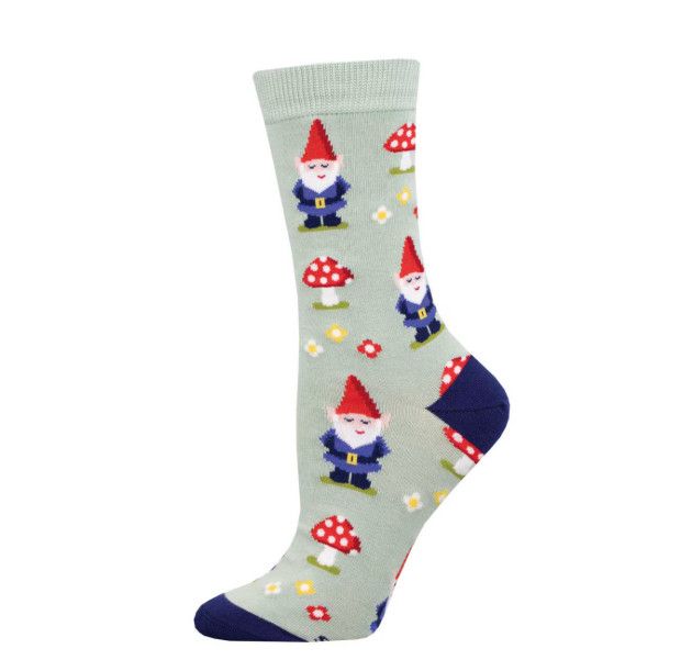 GNOME MORE MUSHROOMS BLUE WOMENS SOCK