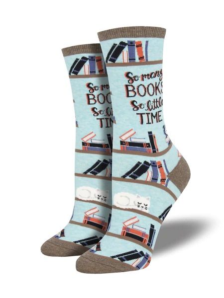 TIME 4 GOOD BOOK WOMENS SOCKS BLUE HEATHER