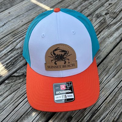 SBNC CRAB DOME PATCH CAP WHITE/AQUA/ORANGE 115