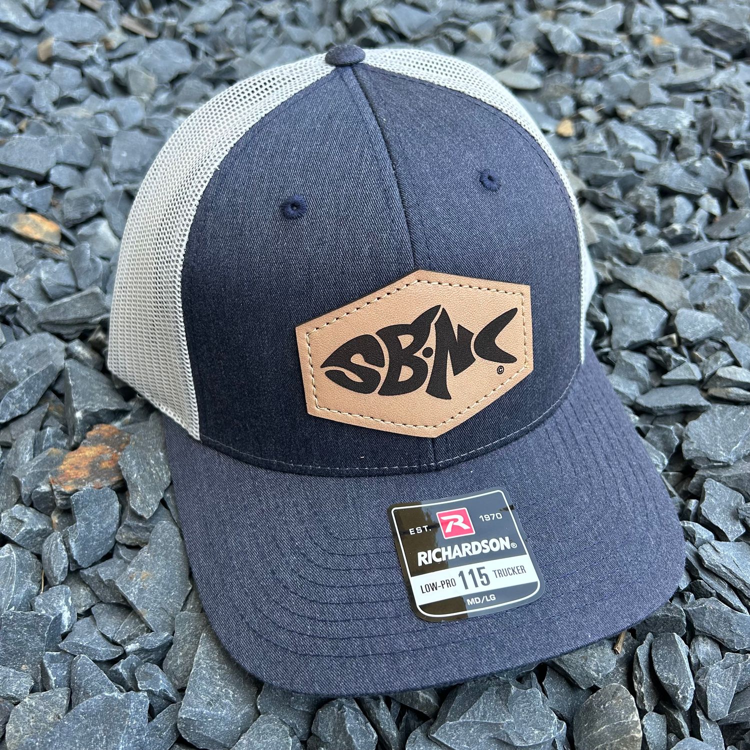 SBNC FISH HEX PATCH CAP HTHNAVY/LTGRAY 115