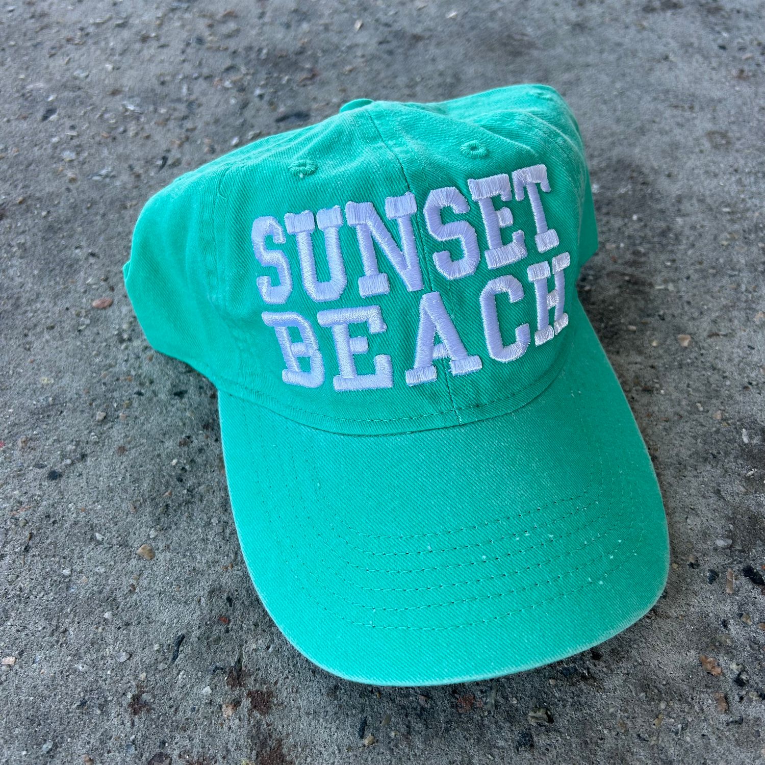 SUNSET BEACH PUFF EMB CAP (SEAFOAM)
