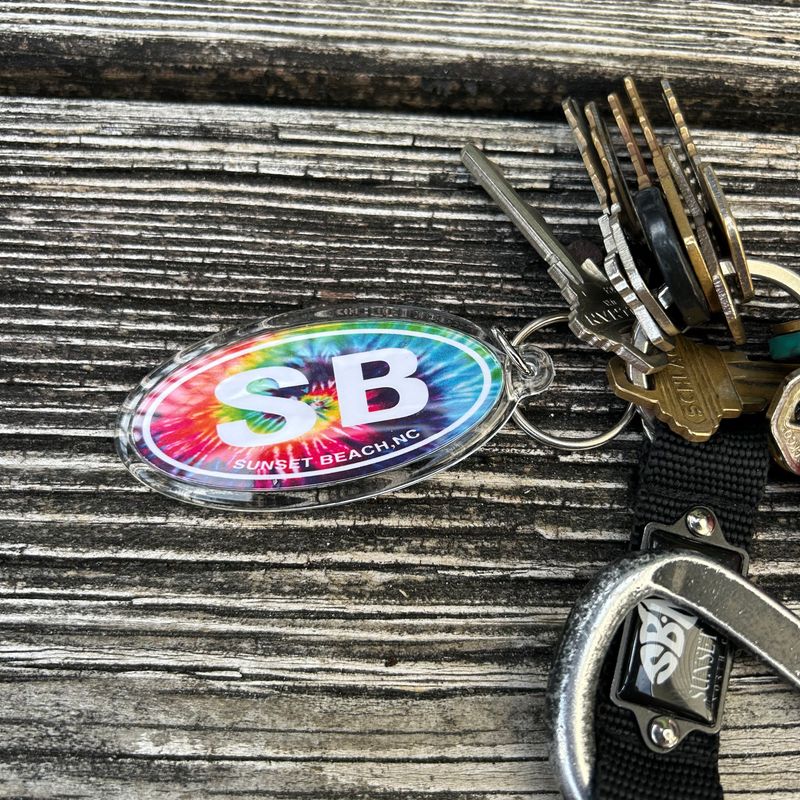 SB OVAL TIE-DYE KEYRING