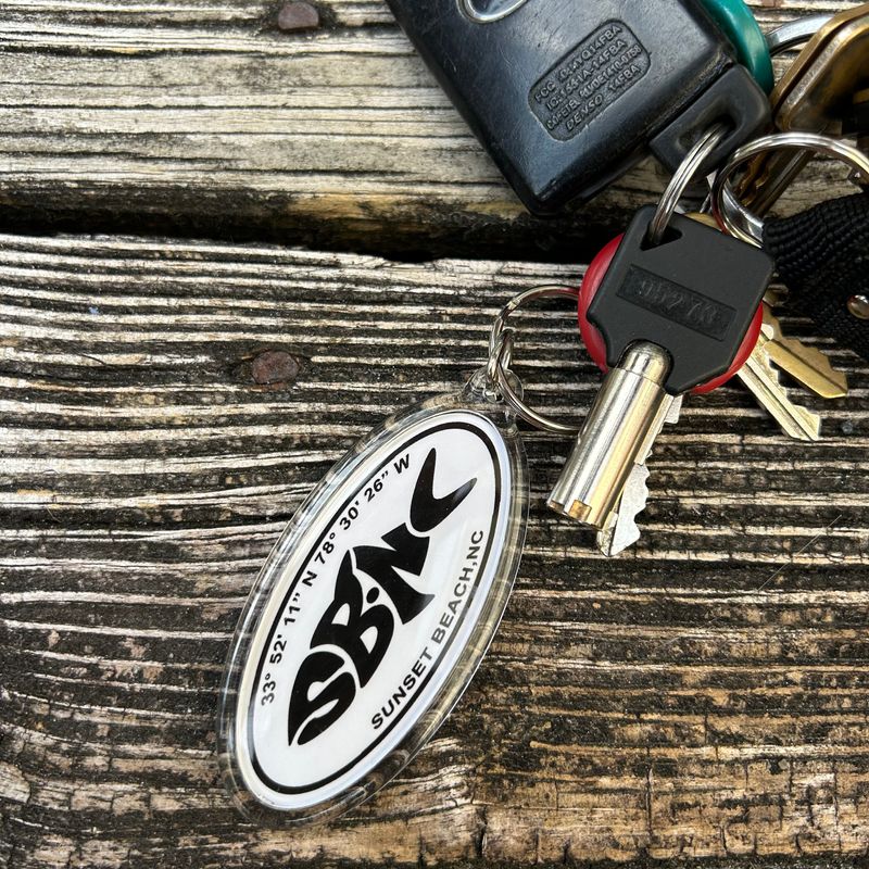 SBNC FISH LATLONG OVAL KEYRING