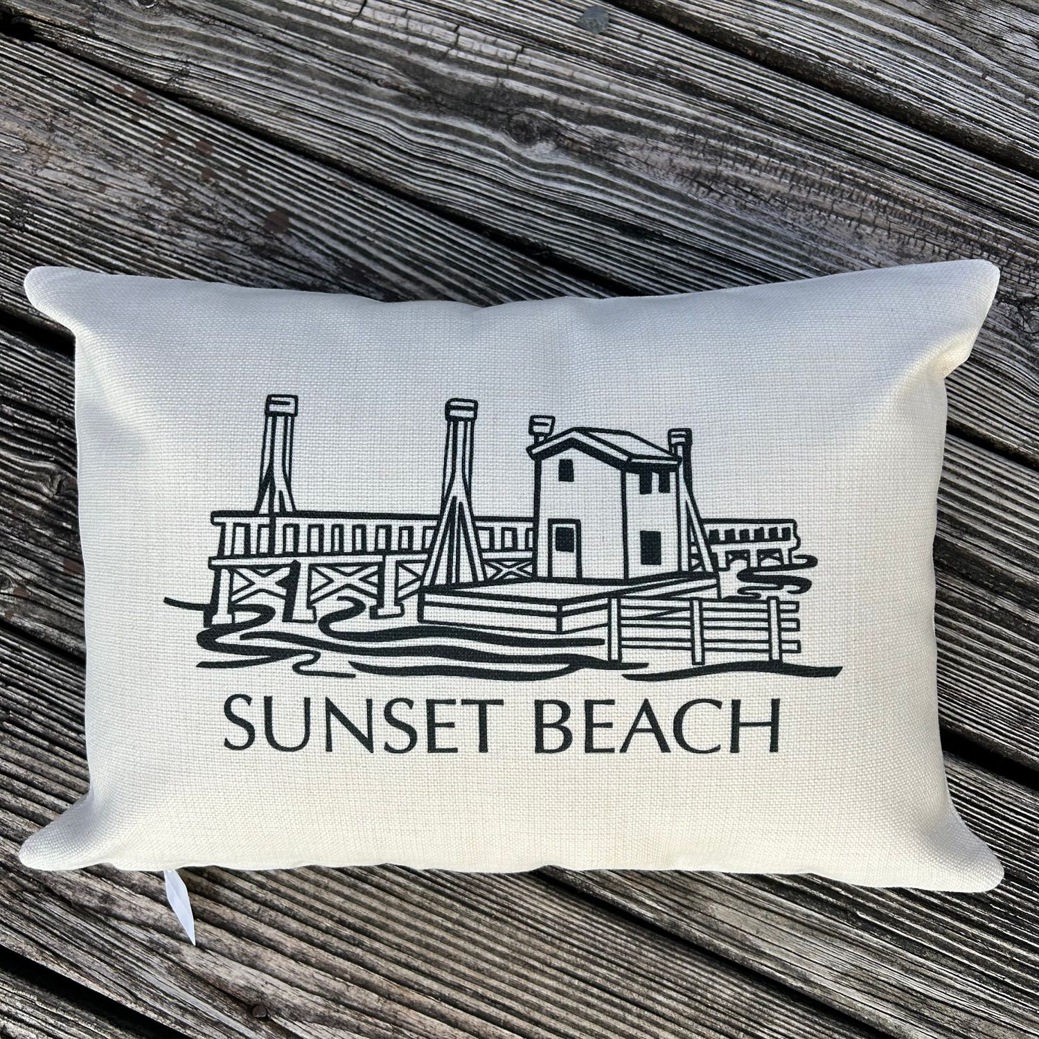 PILLOW 12&quot; x 18&quot; OLD BRIDGE CLASSIC BLK INK