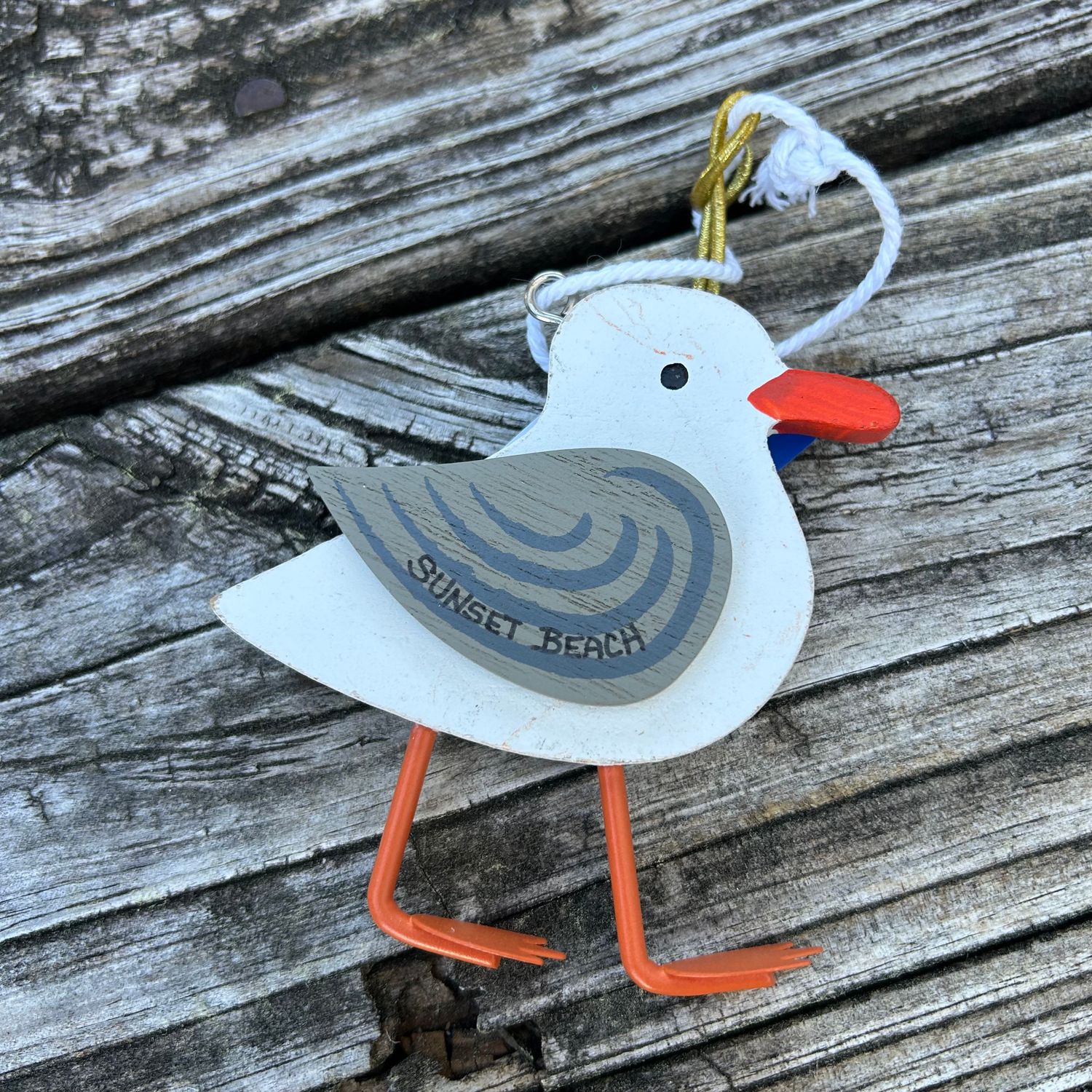 ORNAMENT WOOD SEAGULL