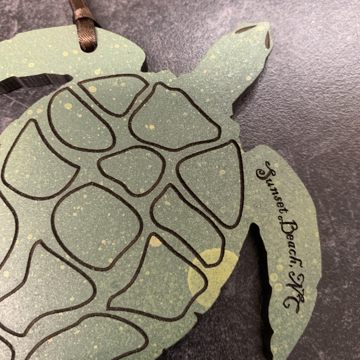ORNAMENT ETCHED SEA TURTLE