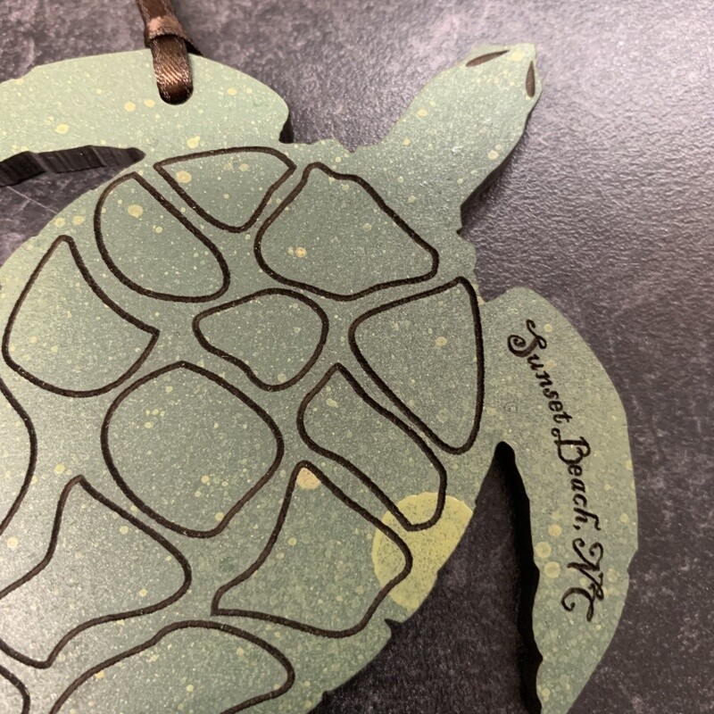 ORNAMENT ETCHED SEA TURTLE