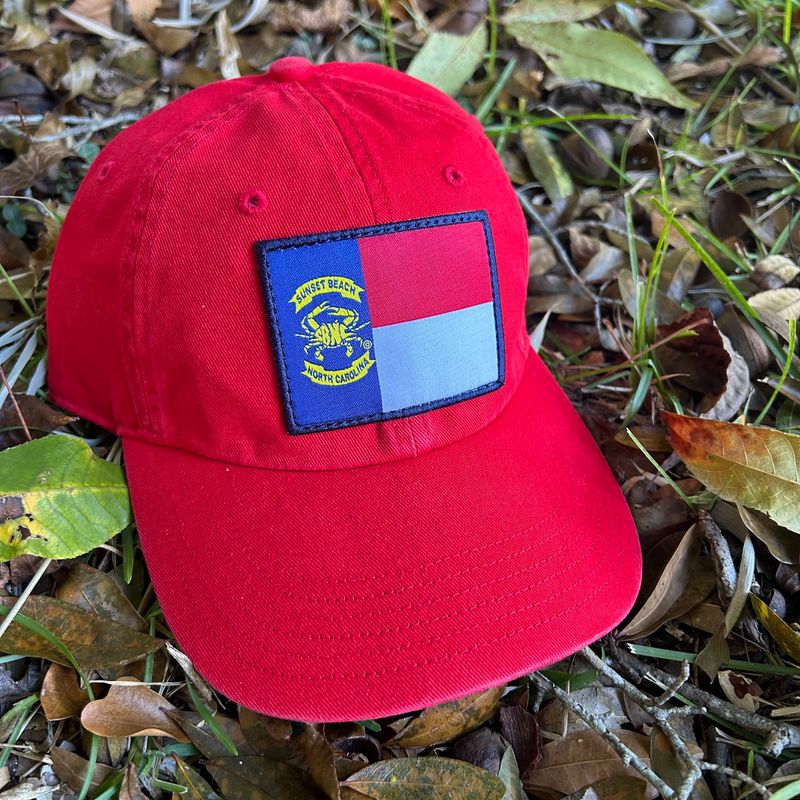 KIDS CAP SBNC CRAB NC FLAG PATCH CHINO (RED) R320 KIDS CAP SBNC CRAB NC FLAG PATCH CHINO (RED) R320