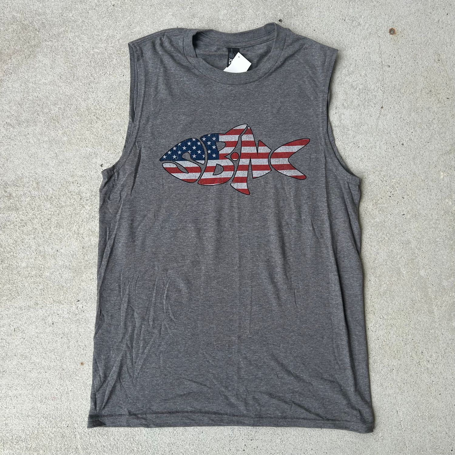 SBNC FISH USA TRIBLEND MUSCLE TEE