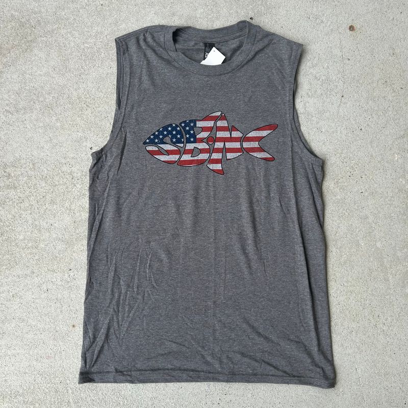 SBNC FISH USA TRIBLEND MUSCLE TEE