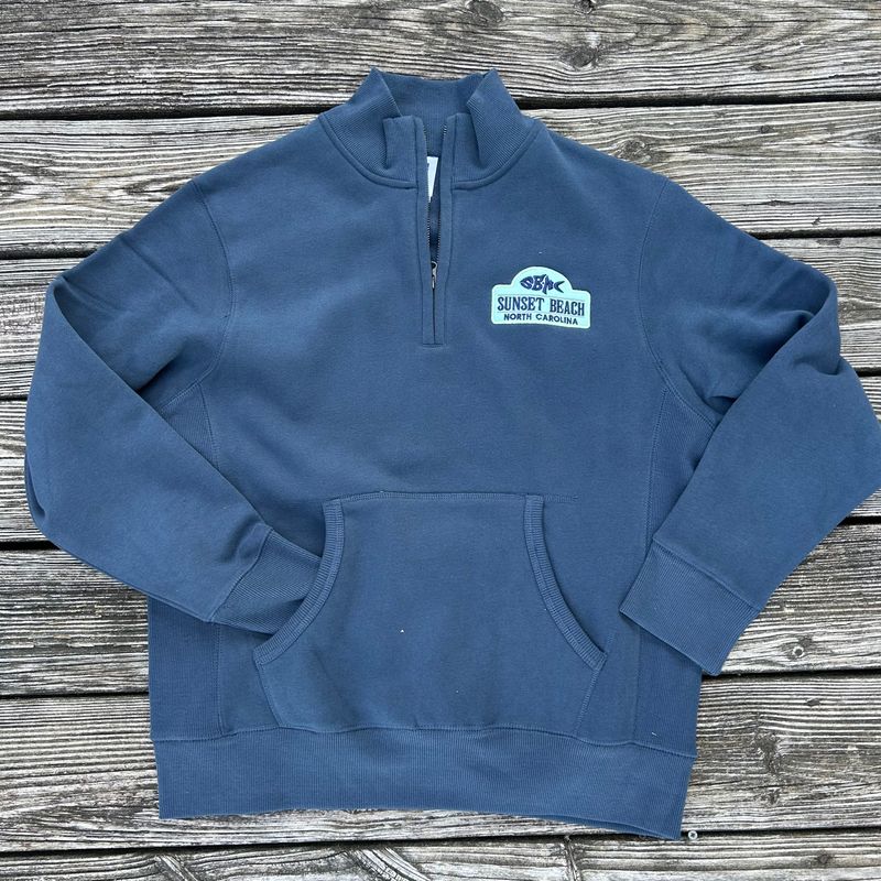 SBNC FISH PEACHED QTR ZIP FLEECE