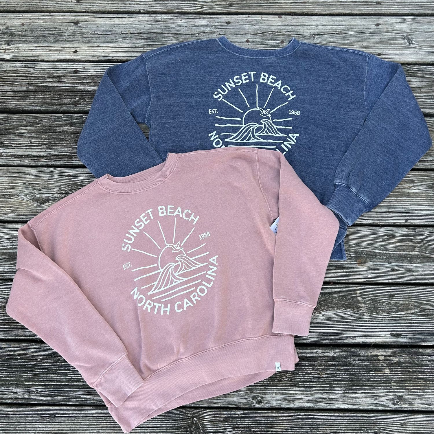 SUN GULLS WAVE BOXY CROP-TOP CREW