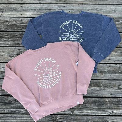 SUN GULLS WAVE BOXY CROP-TOP CREW SUN GULLS WAVE BOXY CROP-TOP CREW