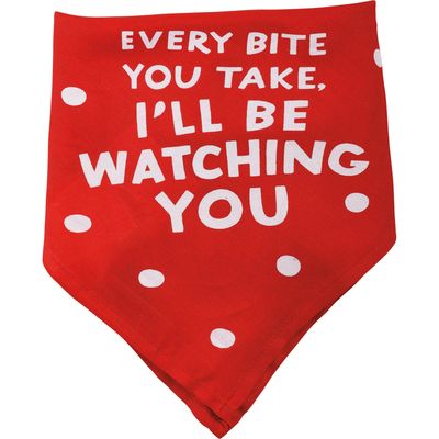 PET BANDANA FOOD/WATCHING YOU LARGE