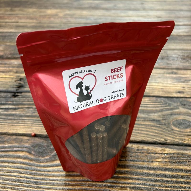 HAPPY BELLY BITES DOG TREATS (BEEF STICKS) HAPPY BELLY BITES DOG TREATS (BEEF STICKS)