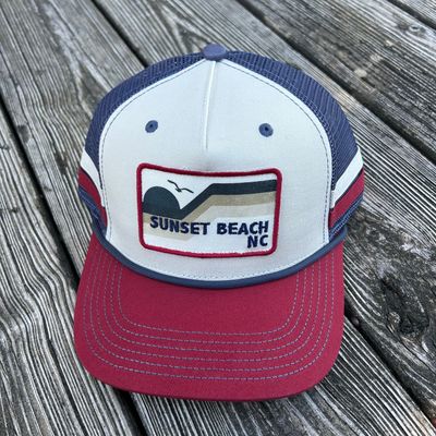CAP BENT RETRO PATCH 2BAR TRUCKER (STONE/CARDINAL/SLATE)