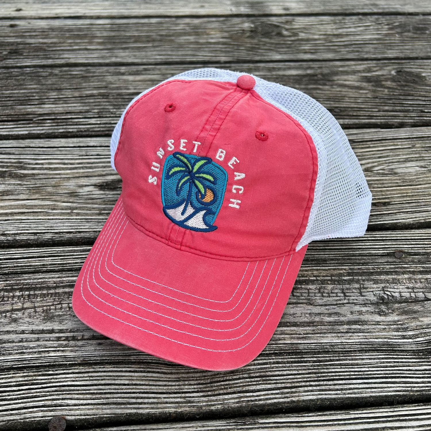 CAP BEACH APP ICON TRUCKER (WATERMELON/WHITE)