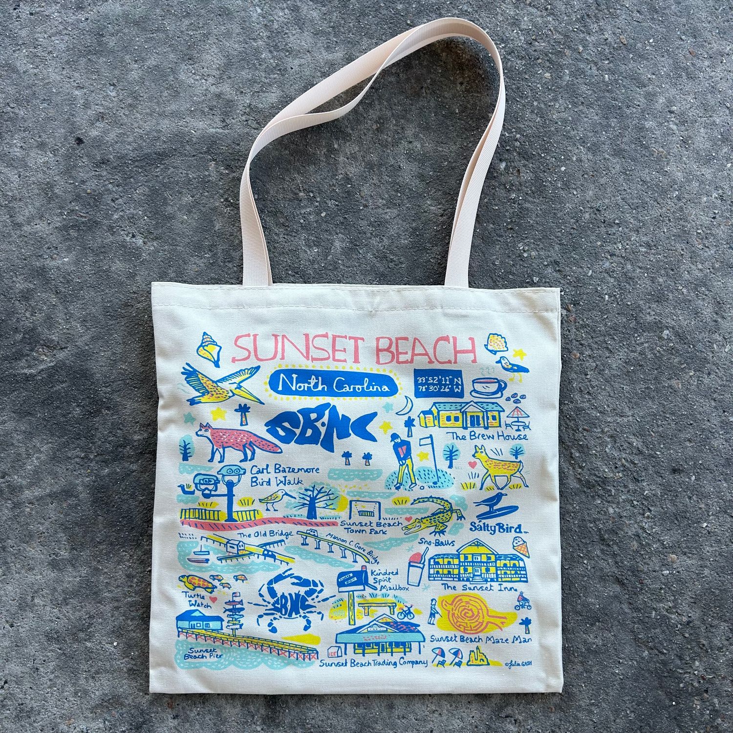SUNSET DOODLES CANVAS SLIM TOTE