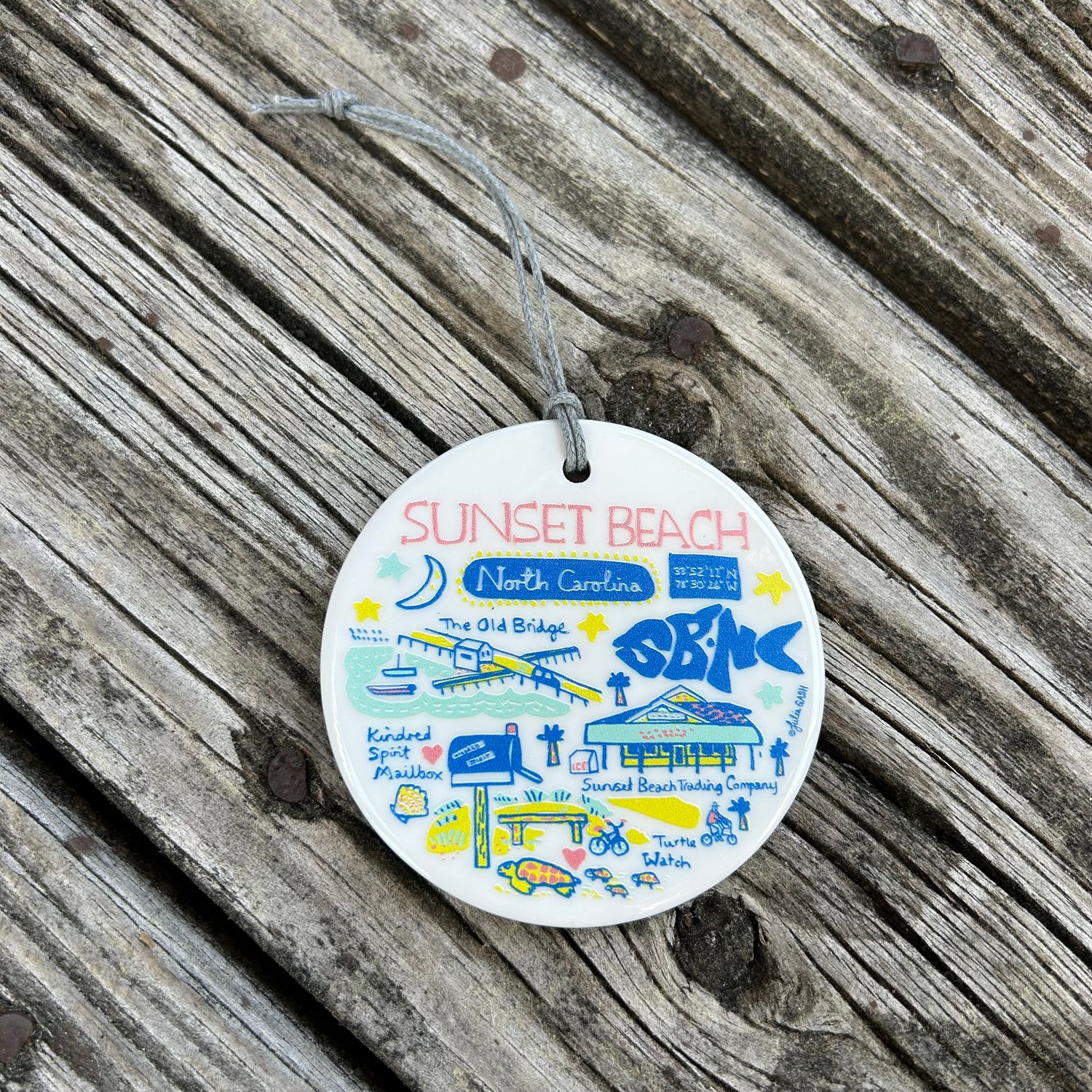 SUNSET DOODLES CERAMIC ORNAMENT